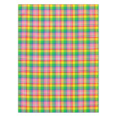 Pink Green Yellow Madras Plaid Design  テーブルクロス (正面)