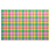 Pink Green Yellow Madras Plaid Design  ファブリック (ファットクウォーター)
