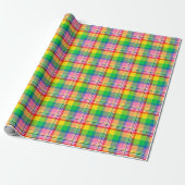 Pink Green Yellow Madras Plaid Design  ラッピングペーパー (アンロールド)