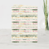 Pink Green Yellow Stripes Teddy Bear Birthday カード (裏面)