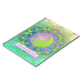 Pink Green Yin Yang Mandala Geometry Mandala ノートブック (左側)