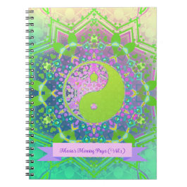 Pink Green Yin Yang Mandala Geometry Mandala ノートブック