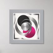 Pink Grey Black Circle Abstract キャンバスプリント (正面)