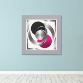 Pink Grey Black Circle Abstract  キャンバスプリント (インサイチュ (ウッドフロア))