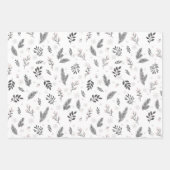 Pink_Grey Holiday Wrapping Paper Sheets ラッピングペーパーシート (正面3)