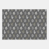 Pink_Grey Holiday Wrapping Paper Sheets ラッピングペーパーシート (正面)