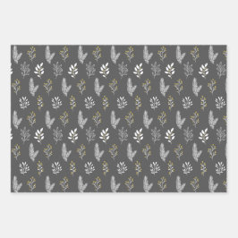 Pink_Grey Holiday Wrapping Paper Sheets ラッピングペーパーシート