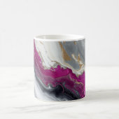 Pink, Grey White Stone Marble Printed  コーヒーマグカップ (中央)