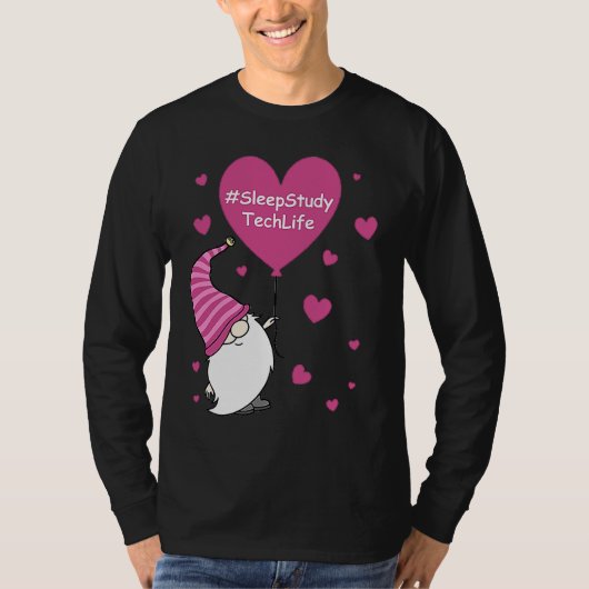 Pink Grome Heart Sleep Study Tech Life Balloon Val Tシャツ (正面)