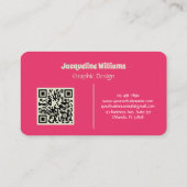 Pink Groovy 60s 70s Floral Swirls Business Card 名刺 (裏面)