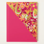 Pink Groovy 60s 70s Floral Swirls II プランナー手帳 (裏面)