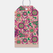 Pink Groovy Psychedelic 60s 70s Floral Birthday ギフトタグ (裏面)
