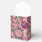 Pink Groovy Psychedelic 60s 70s Floral Birthday フェイバーボックス (オープン)