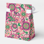 Pink Groovy Psychedelic 60s 70s Floral Birthday フェイバーボックス (裏面サイド)