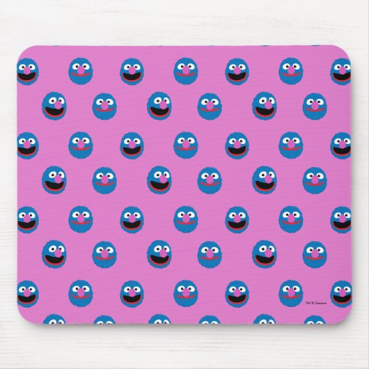 Pink Grover Face Pattern マウスパッド (正面)