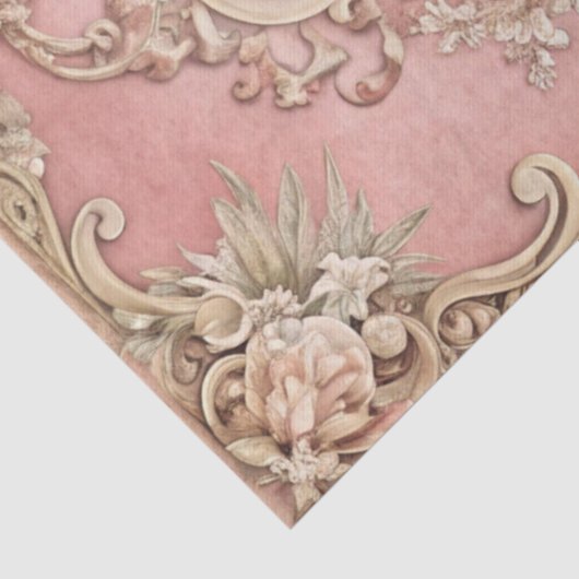 Pink Grunge Antique Frame Decoupage 薄葉紙 (詳細)