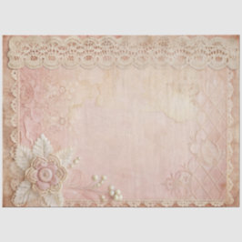 Pink Grunge Handmade Lace Decoupage 薄葉紙