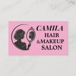 Pink Hair and Makeup Salon Elegant Feminine Beauty 名刺