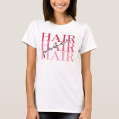 Pink "Hair Power" Cute Custom Graphic Tshirt Tシャツ (正面)