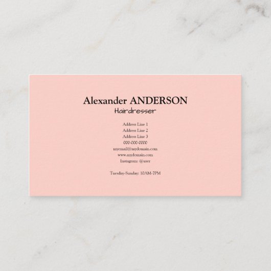 Pink Hairdresser 名刺 (裏面)