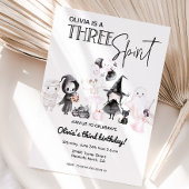 Pink halloween 3rd birthday Three spirit 招待状