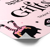 Pink Halloween Baby Shower Books and Gifts ポスター (角)