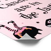 Pink Halloween Baby Shower Guess How Many Candies ポスター (角)