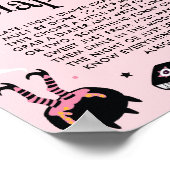 Pink Halloween Baby Shower Late Night Diapers ポスター (角)