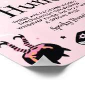 Pink Halloween Baby Shower Pacifier Hunt Game ポスター (角)