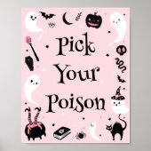 Pink Halloween Baby Shower Pick Your Poison ポスター (正面)