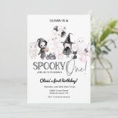 Pink Halloween Birthday 1st Spooky one 招待状 (スタンド正面)