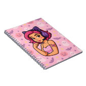 Pink Halloween Gamer Girl Notebook | Kawaii Ghosts ノートブック (右側)