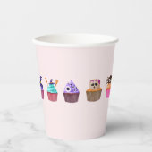 Pink Halloween Paper Cups Size: 8oz , Lid: None 紙コップ (正面)