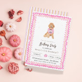 Pink Halloween Party Invitation dog halloween 招待状