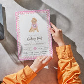 Pink Halloween Party Invitation dog halloween 招待状