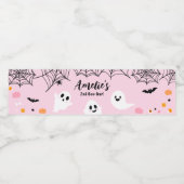 Pink Halloween Spooky Ghost  ペットボトルラベル (シングルラベル)