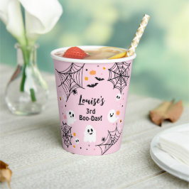 Pink Halloween Spooky Ghost 紙コップ