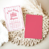 Pink Hand Drawn A New Chapter Begins Baby Shower 招待状