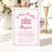 Pink Hand Drawn A New Chapter Begins Baby Shower 招待状