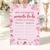 Pink Hand Drawn Baby Shower How Old Were They 招待状