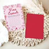 Pink Hand Drawn Baby Shower Time Capsule Game 招待状