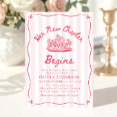 Pink Hand Drawn Book Her New Chapter Bridal Shower 招待状