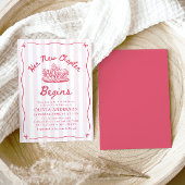 Pink Hand Drawn Book Her New Chapter Bridal Shower 招待状