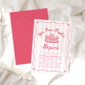 Pink Hand Drawn Book Her New Chapter Bridal Shower 招待状