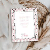 Pink Hand Drawn BOWling Bows Girl Birthday Party サンキューカード