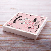 Pink Hand Drawn BOWling Bows Girl Birthday Party スタンダードカクテルナプキン