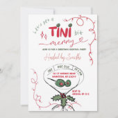 Pink Hand Drawn Christmas Cocktail Party 招待状 (正面)