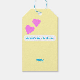 Pink Hand-drawn Hearts For Dreamers ギフトタグ