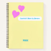 Pink Hand-drawn Hearts For Dreamers ノートブック (正面)