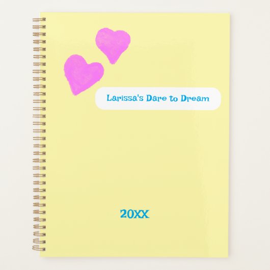 Pink Hand-drawn Hearts For Dreamers プランナー手帳 (正面)